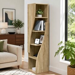 Compact Brown Corner Storage Cabinet for Modern Spaces