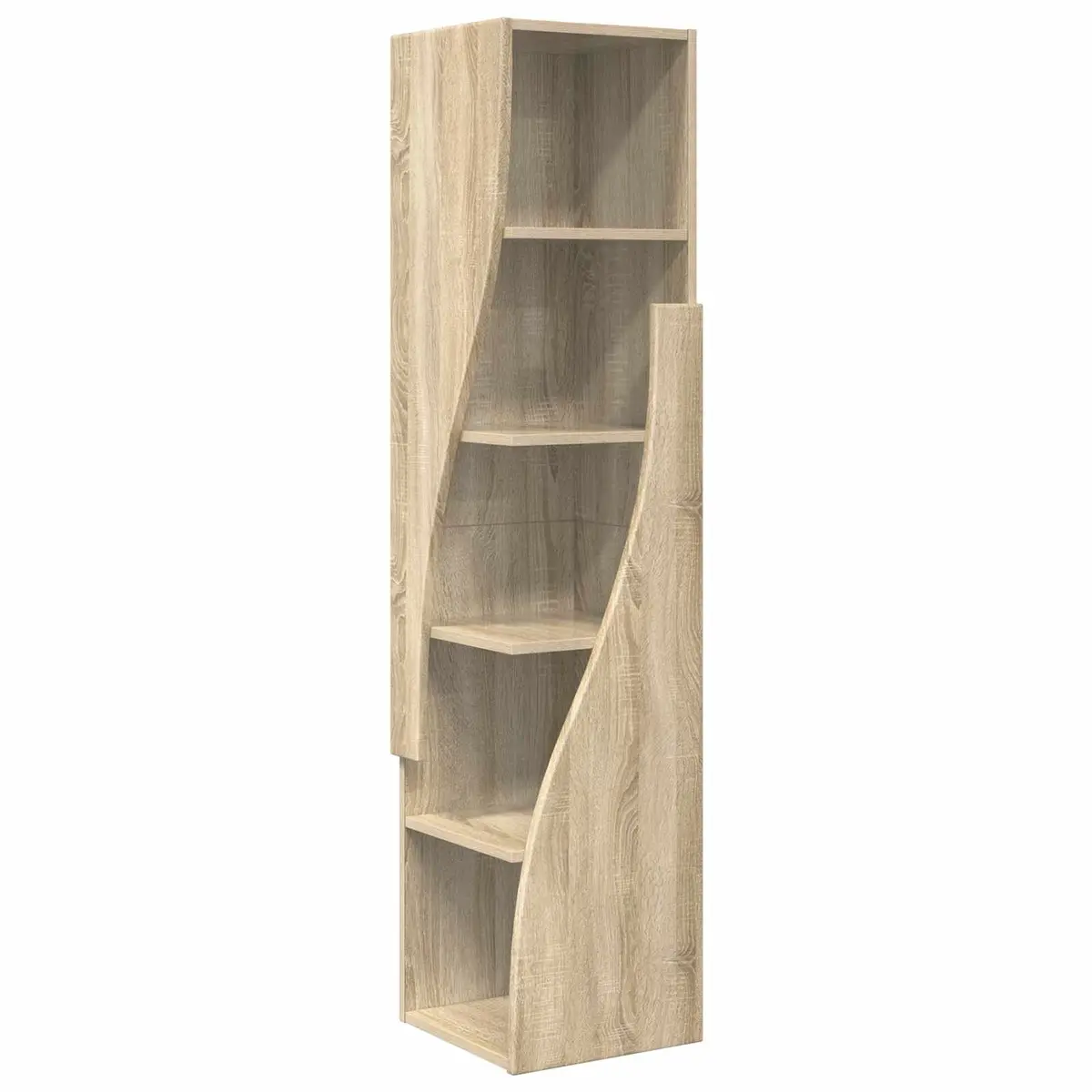 Corner Storage Cabinet Brown Modern Engineered Wood Tall Compact Living Room