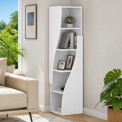 High Gloss White Corner Storage Cabinet for Modern Spaces