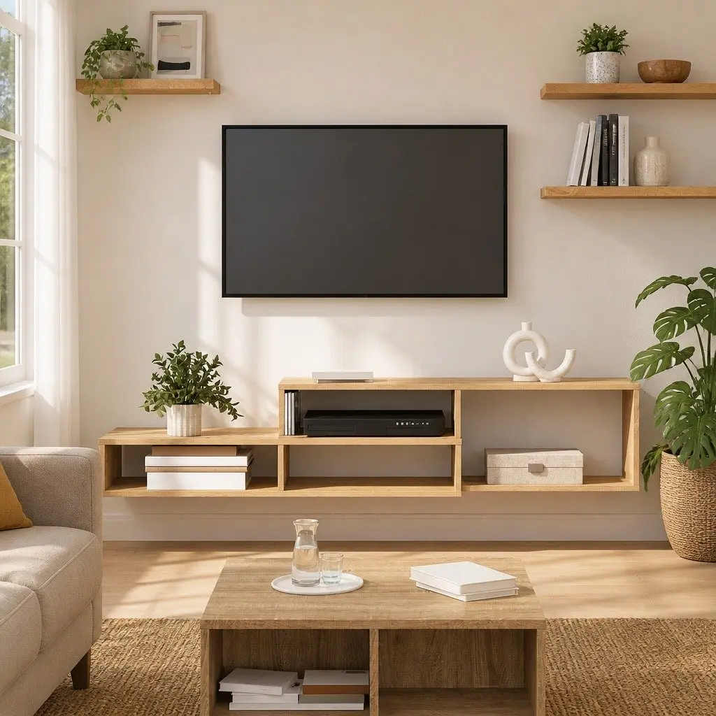 Wall Mounted TV Stand Engineered Wood 150x25x28.5cm Grey