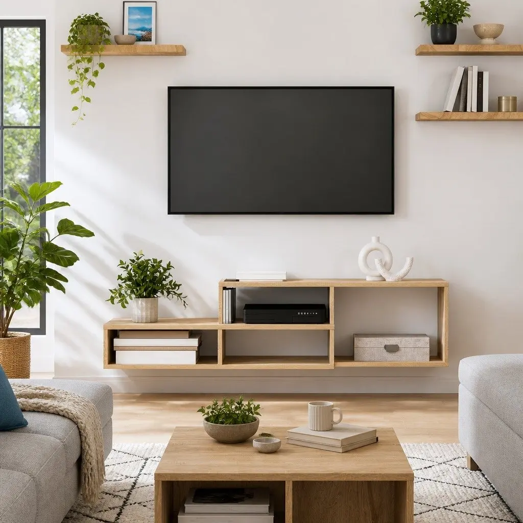 Wall Mounted TV Stand Engineered Wood 120 x 25 x 28.5 cm Grey