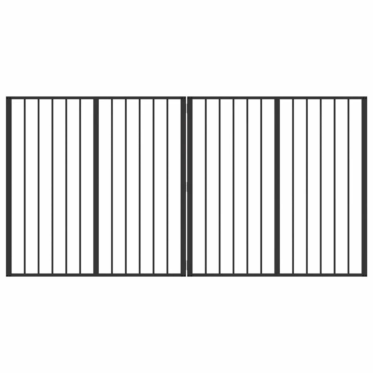 Foldable Black Dog Gate with 2 Panels for Indoor Use