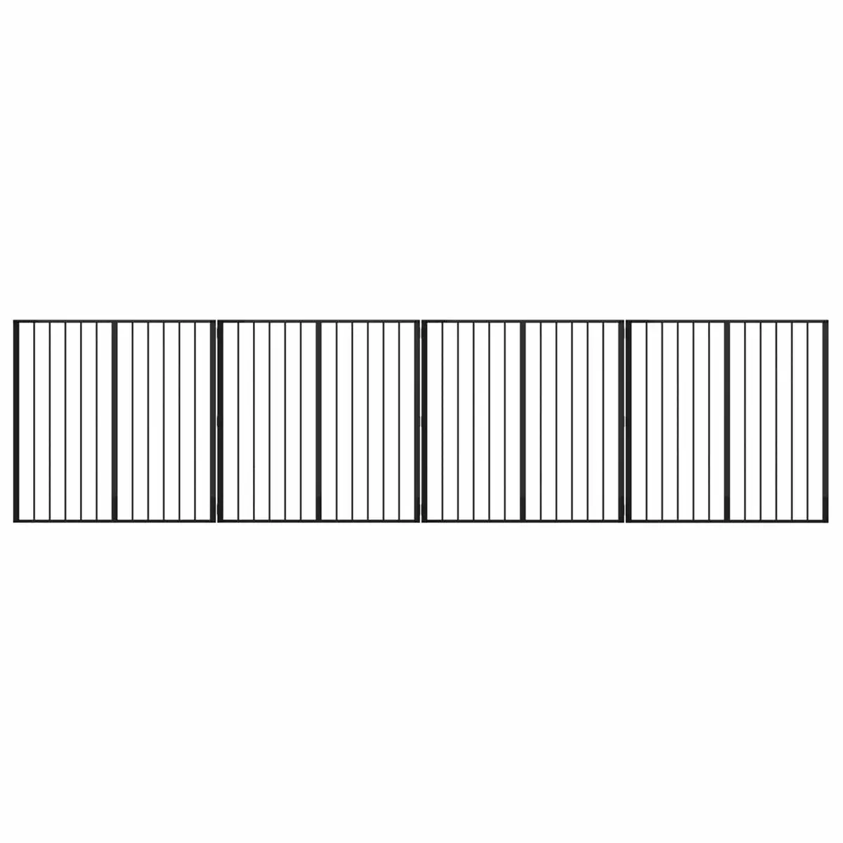 Dog Gate Galvanised Steel 100 x 100 cm Black 4 Piece Pet Fence Panel Puppy Barrier