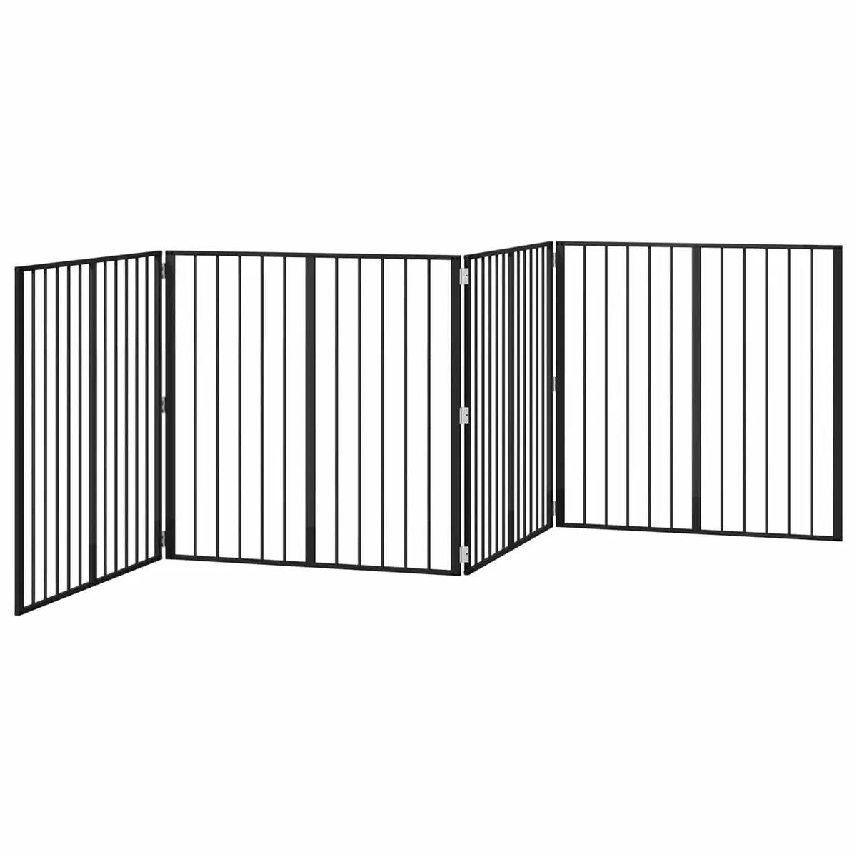 Dog Gate Galvanised Steel 100 x 100 cm Black 4 Piece Pet Fence Panel Puppy Barrier
