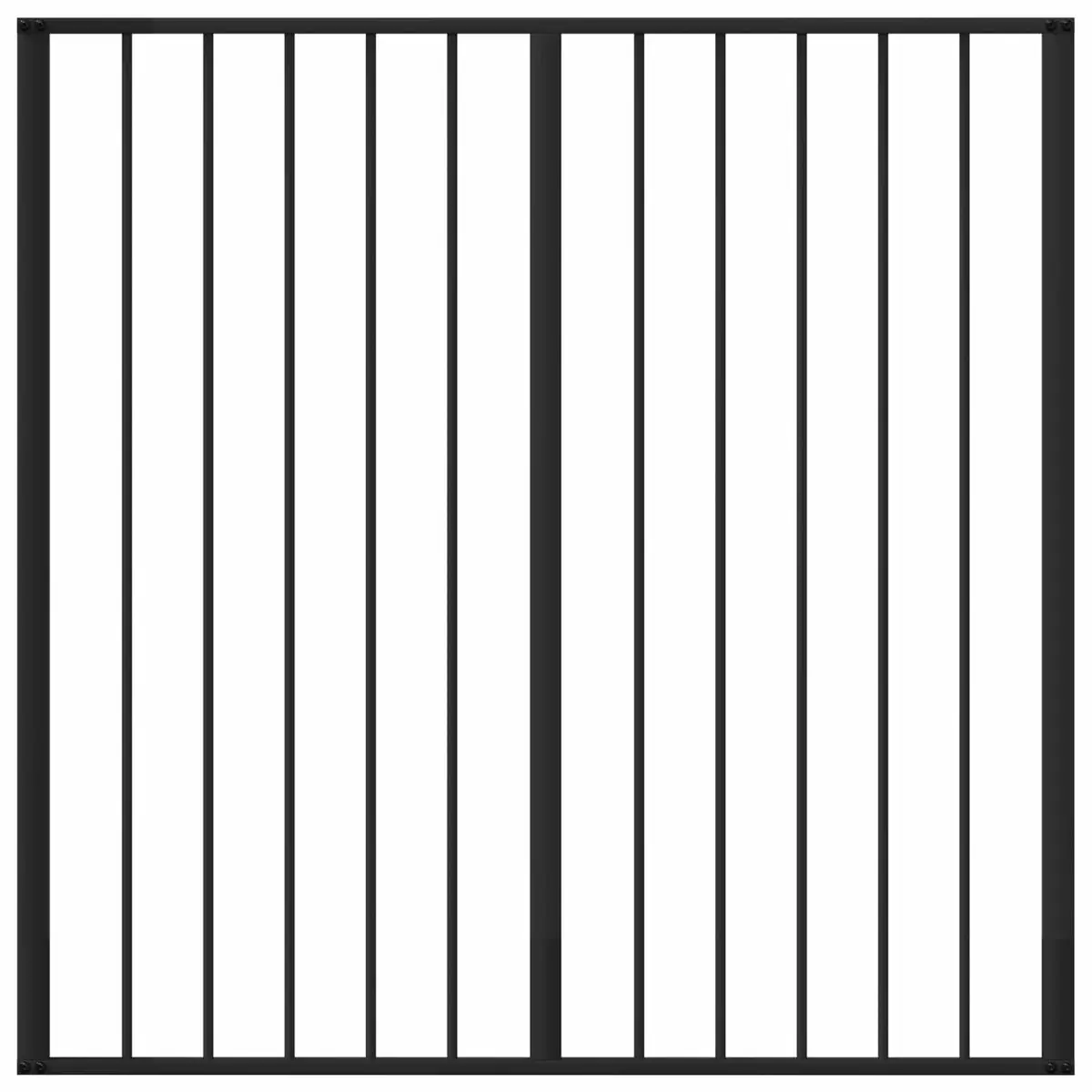 Dog Gate Galvanised Steel 100 x 100 cm Black 4 Piece Pet Fence Panel Puppy Barrier