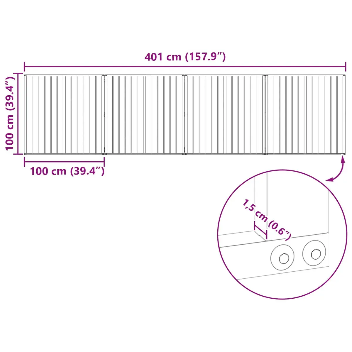 Dog Gate Galvanised Steel 100 x 100 cm Black 4 Piece Pet Fence Panel Puppy Barrier