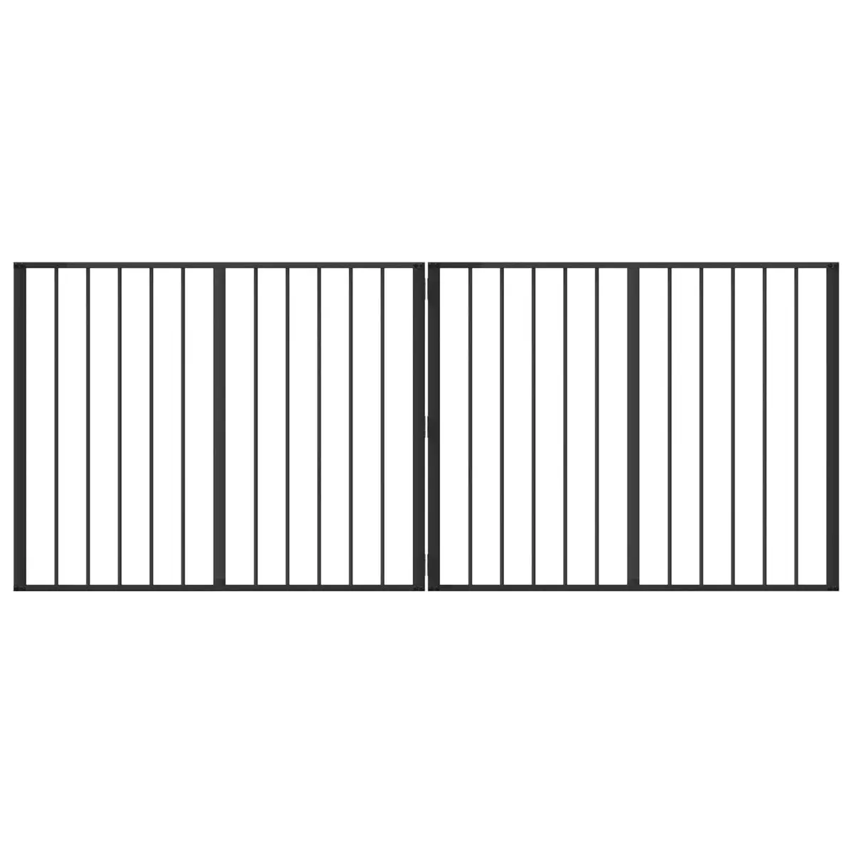 Dog Gate Metal Black 100 x 80 cm 2 Piece Foldable Indoor Enclosure Barrier