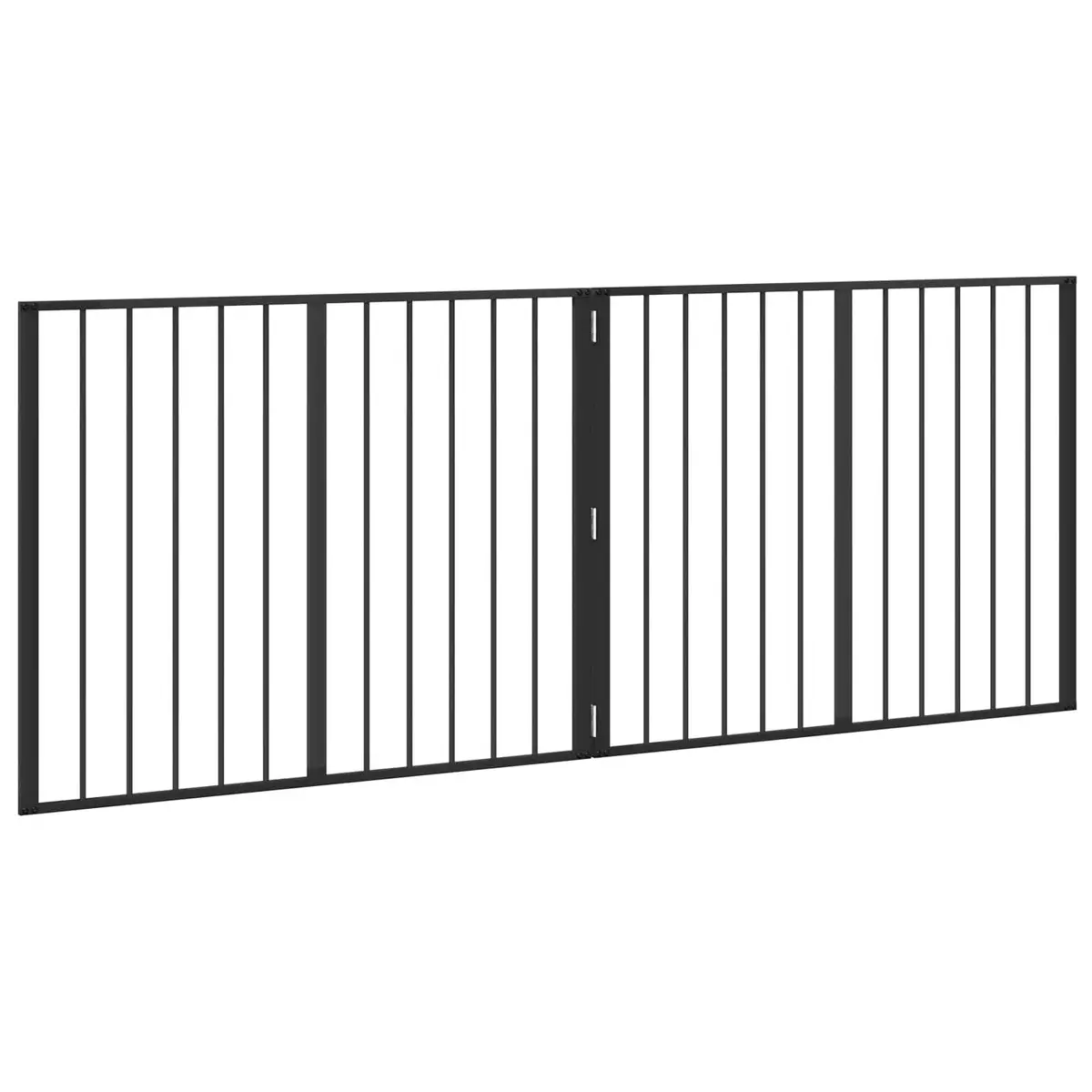 Dog Gate Metal Black 100 x 80 cm 2 Piece Foldable Indoor Enclosure Barrier