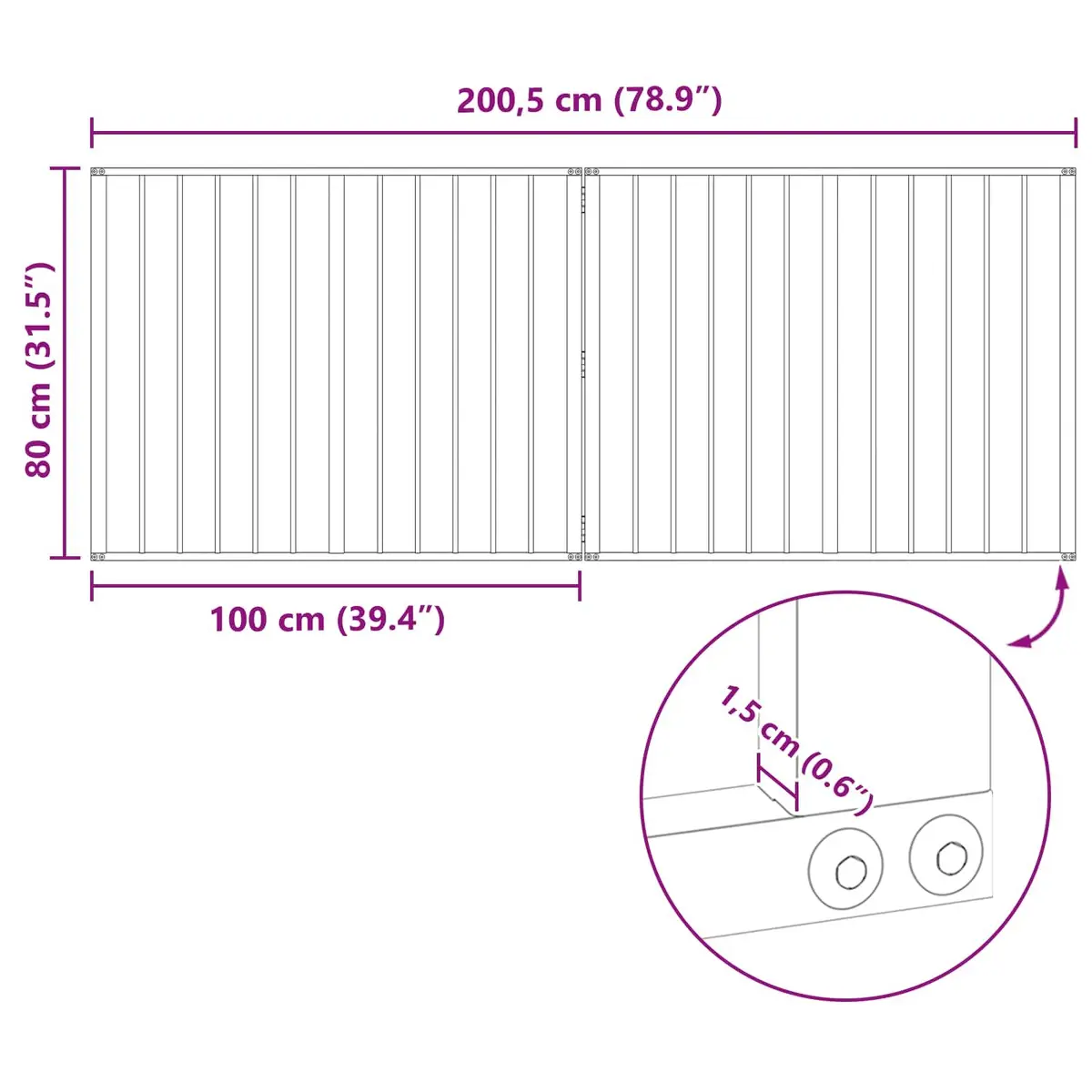 Dog Gate Metal Black 100 x 80 cm 2 Piece Foldable Indoor Enclosure Barrier