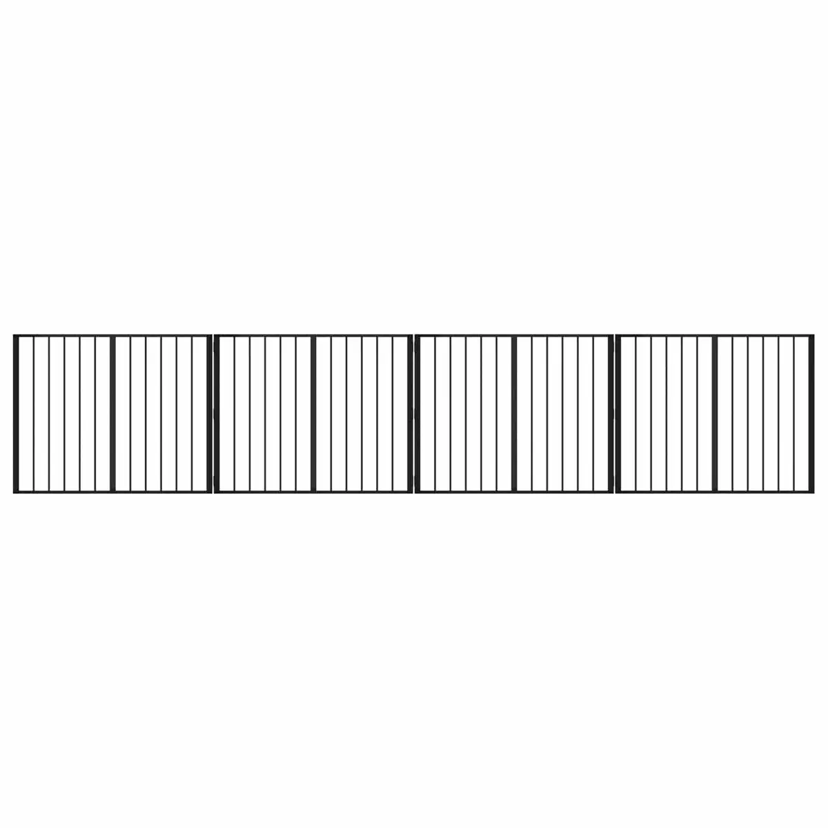 Black Metal Dog Gate 4-Piece Set 100 x 80 cm