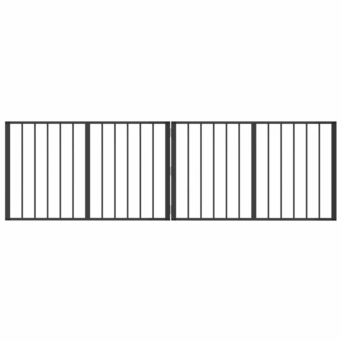 Dog Gate Metal 100 x 60 cm Black Foldable 2 Pieces