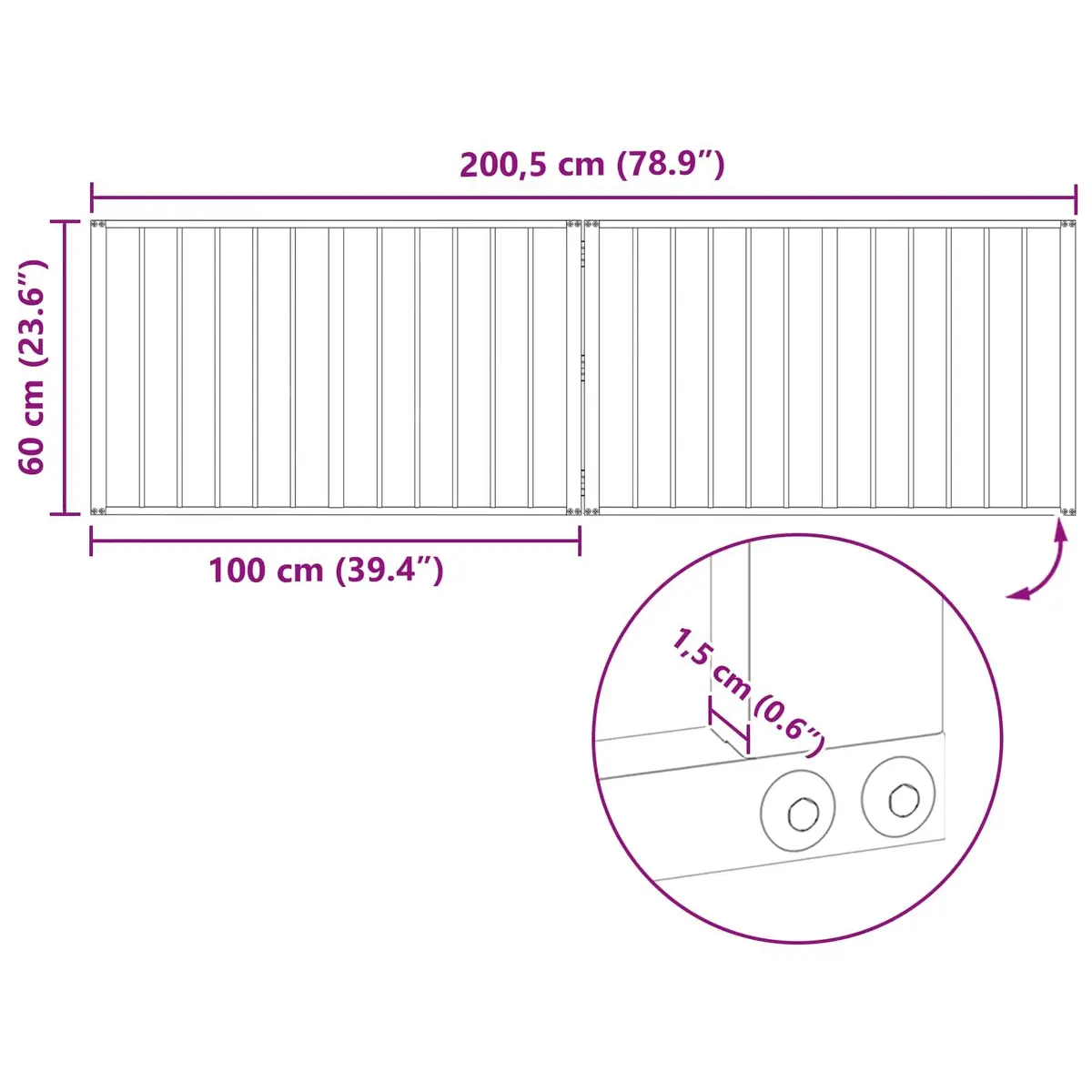 Dog Gate Metal 100 x 60 cm Black Foldable 2 Pieces