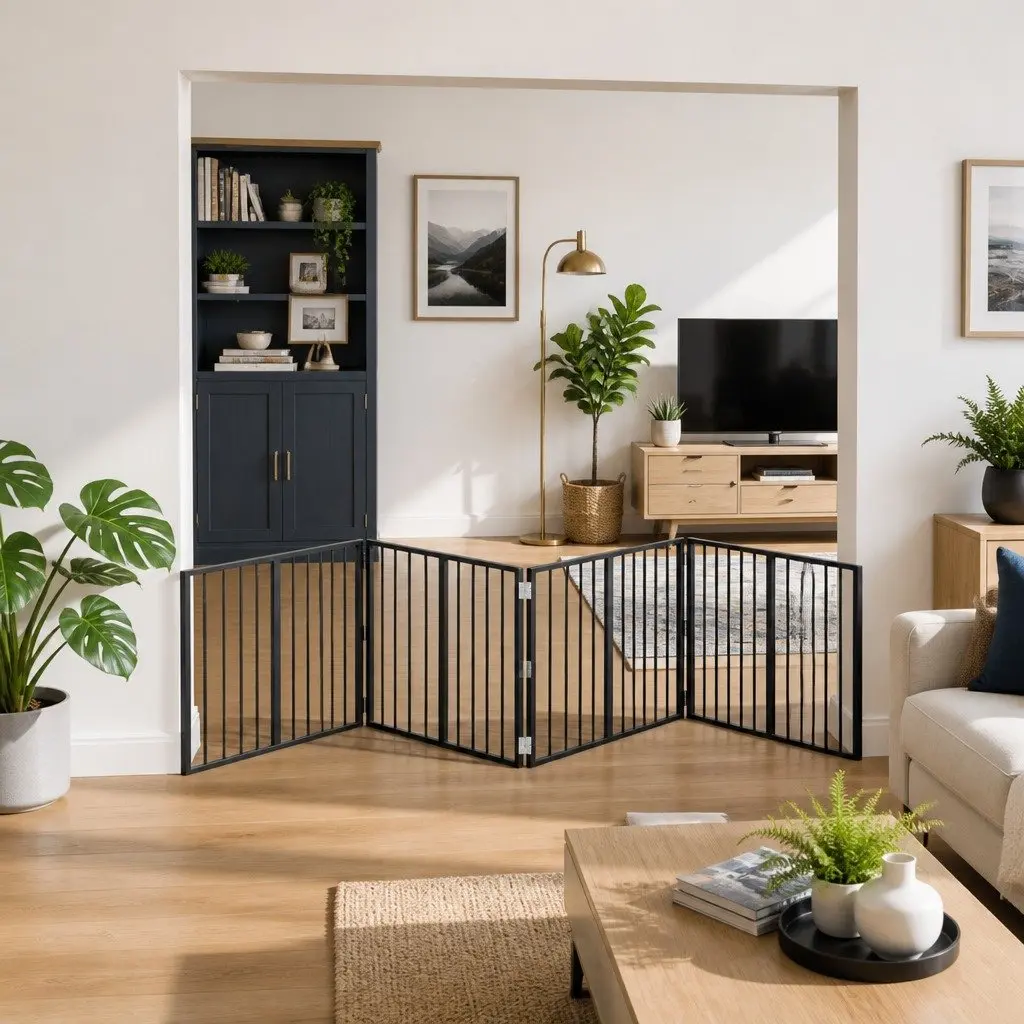 Black Metal Dog Enclosure with 4 Panels