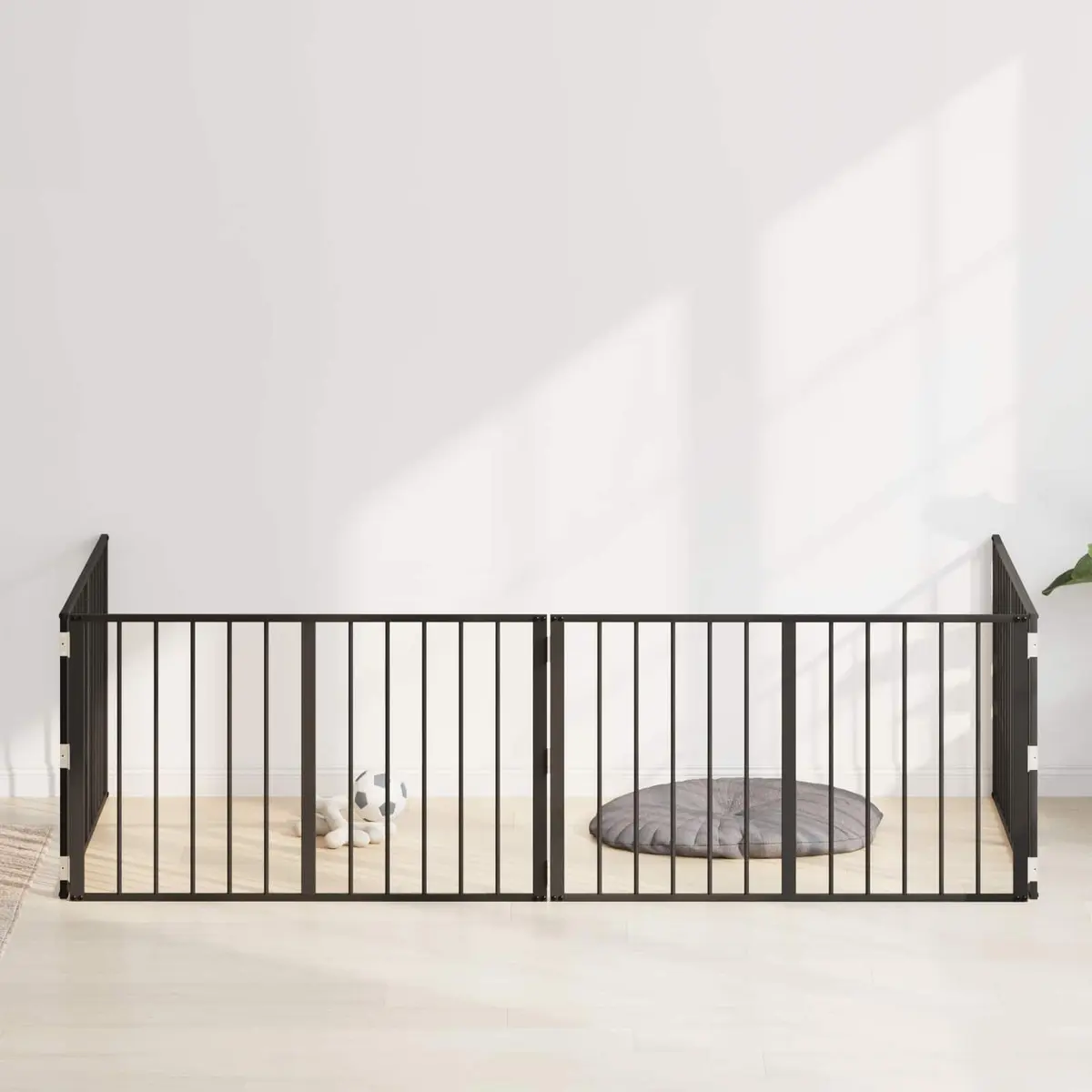 Black Metal Dog Enclosure with 4 Panels