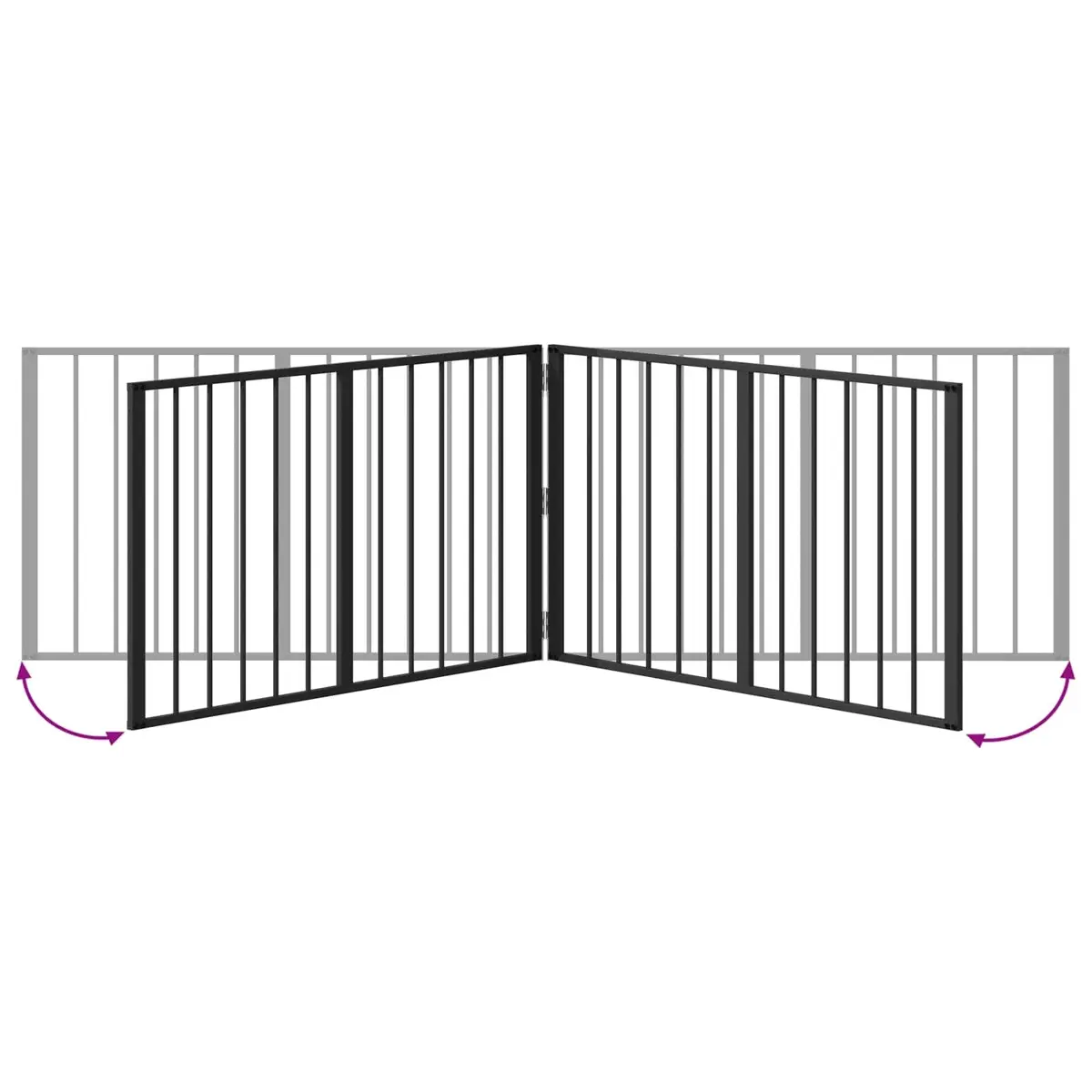 Black Metal Dog Enclosure with 4 Panels
