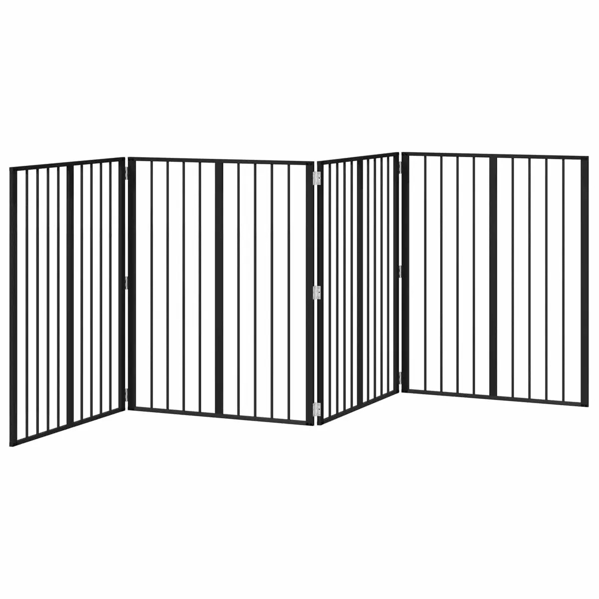 Dog Gate Panels Galvanised Steel 80 x 100 cm Black 4 Piece