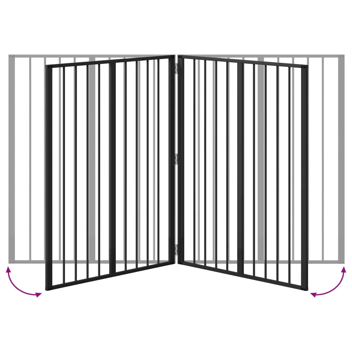 Dog Gate Panels Galvanised Steel 80 x 100 cm Black 4 Piece