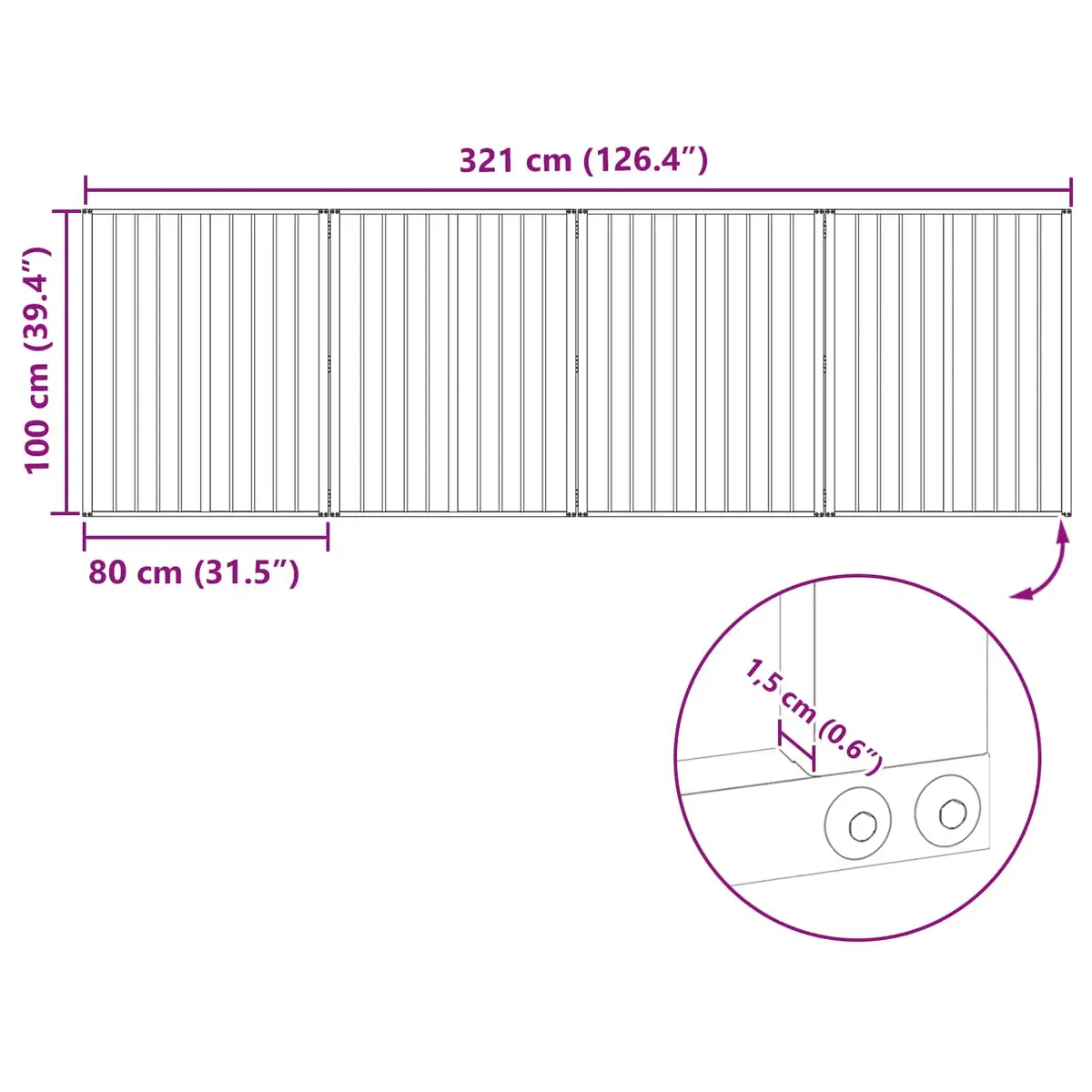 Dog Gate Panels Galvanised Steel 80 x 100 cm Black 4 Piece