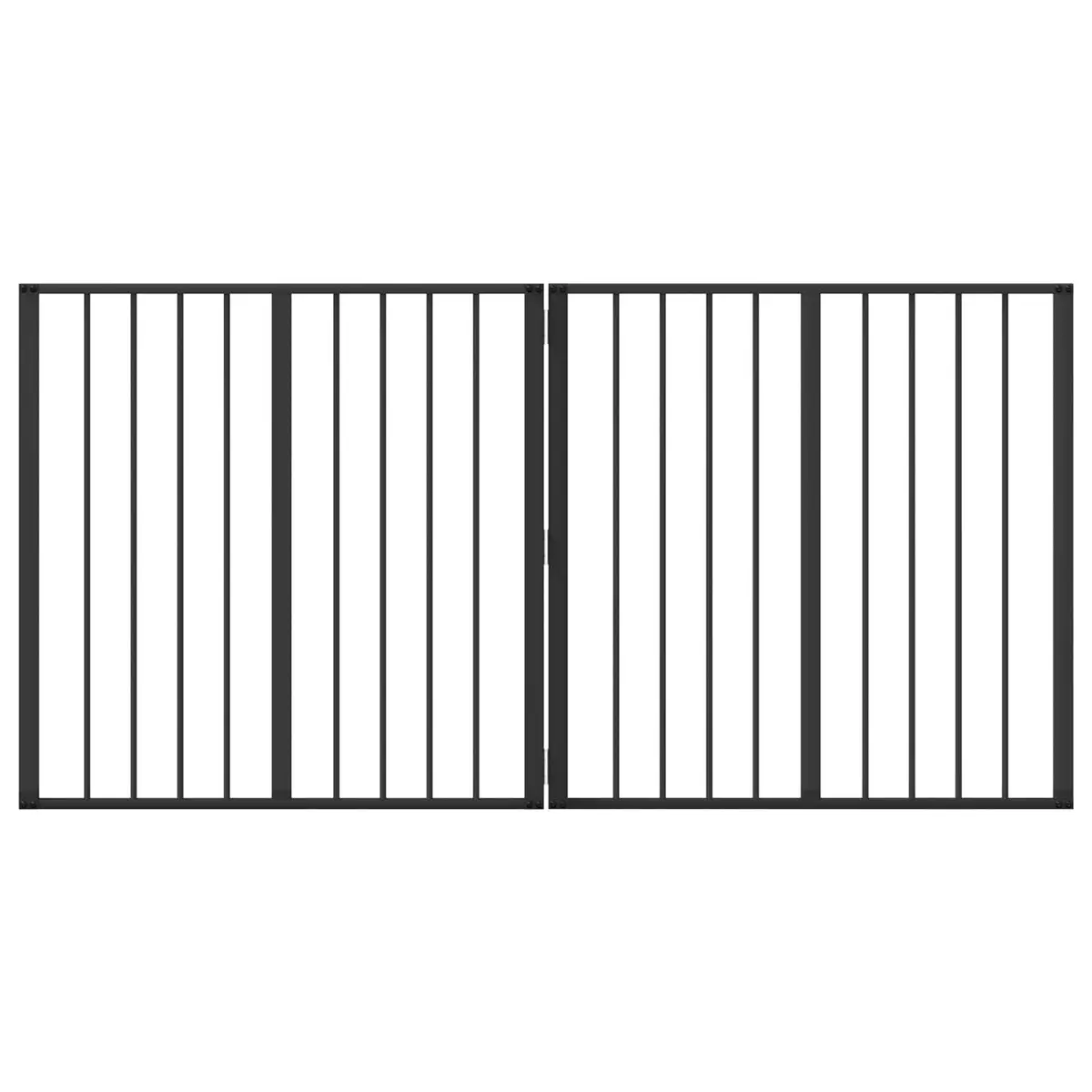 Dog Gate Metal Foldable 80 x 80 cm Black