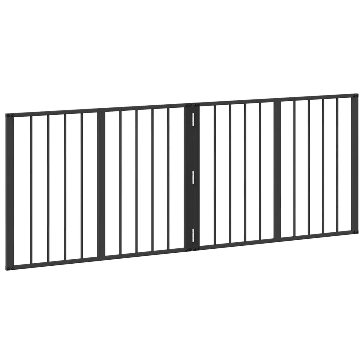 Black Metal Dog Gate Set for Indoor Spaces