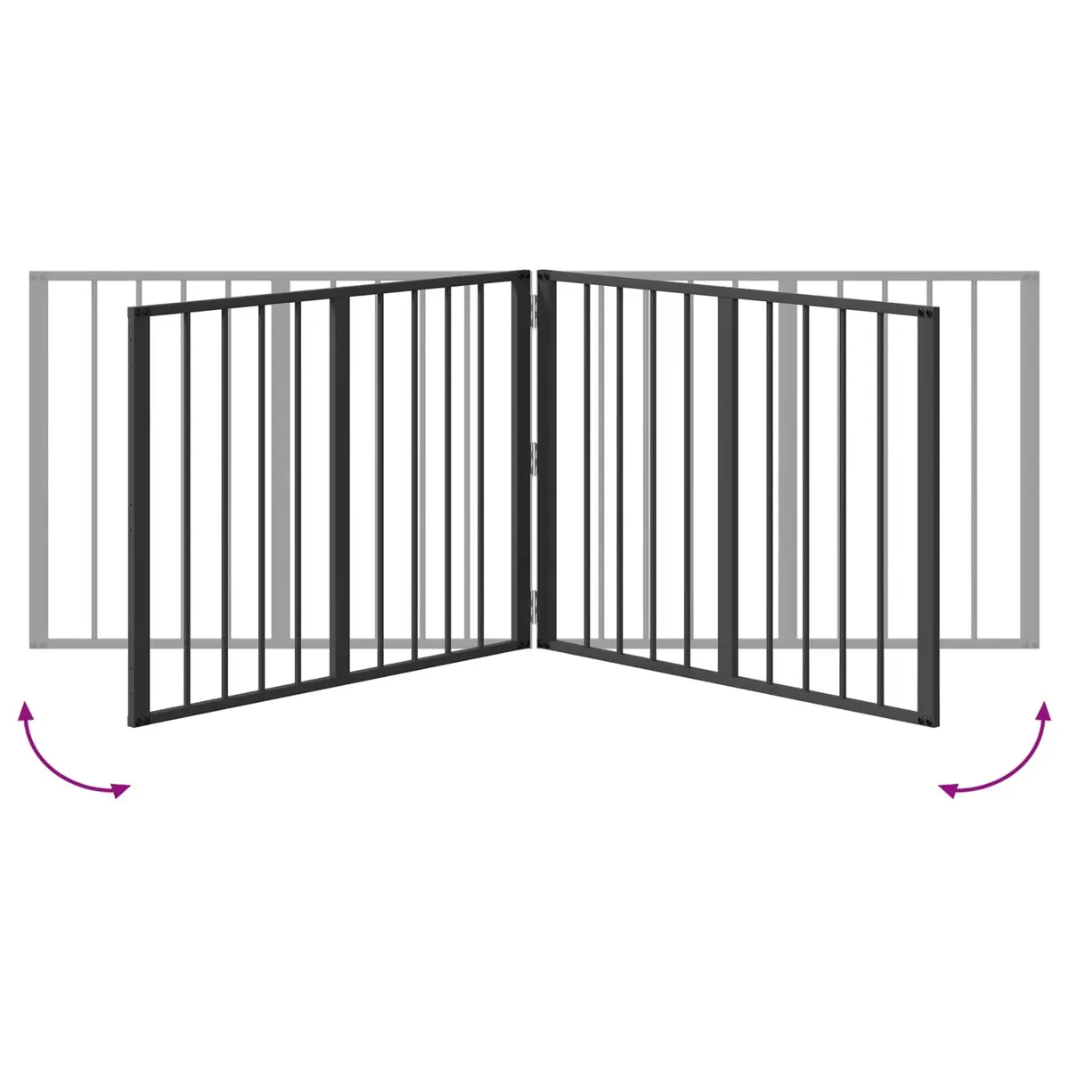 Black Metal Dog Gate Set for Indoor Spaces