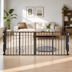 Durable 4 Panel Black Metal Mesh Dog Enclosure