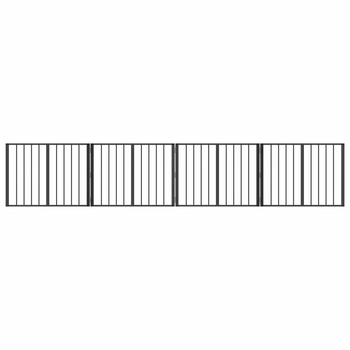 4 Panel Black Metal Mesh Dog Enclosure