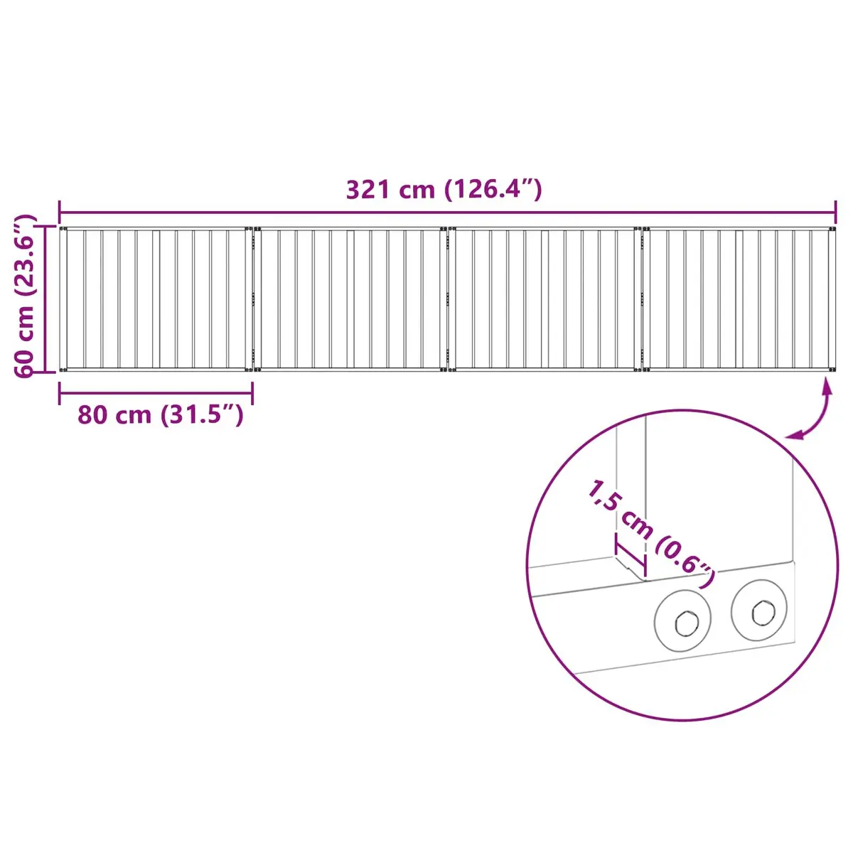 4 Panel Black Metal Mesh Dog Enclosure