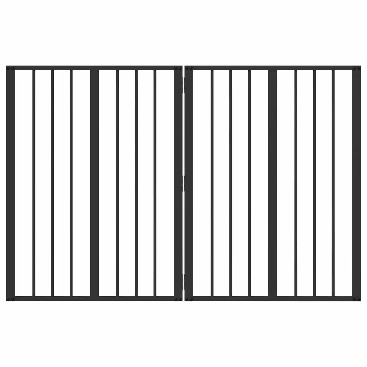Dog Gate 2 pcs Black 60 x 80 cm Foldable Adjustable Pet Enclosure Indoor Pen