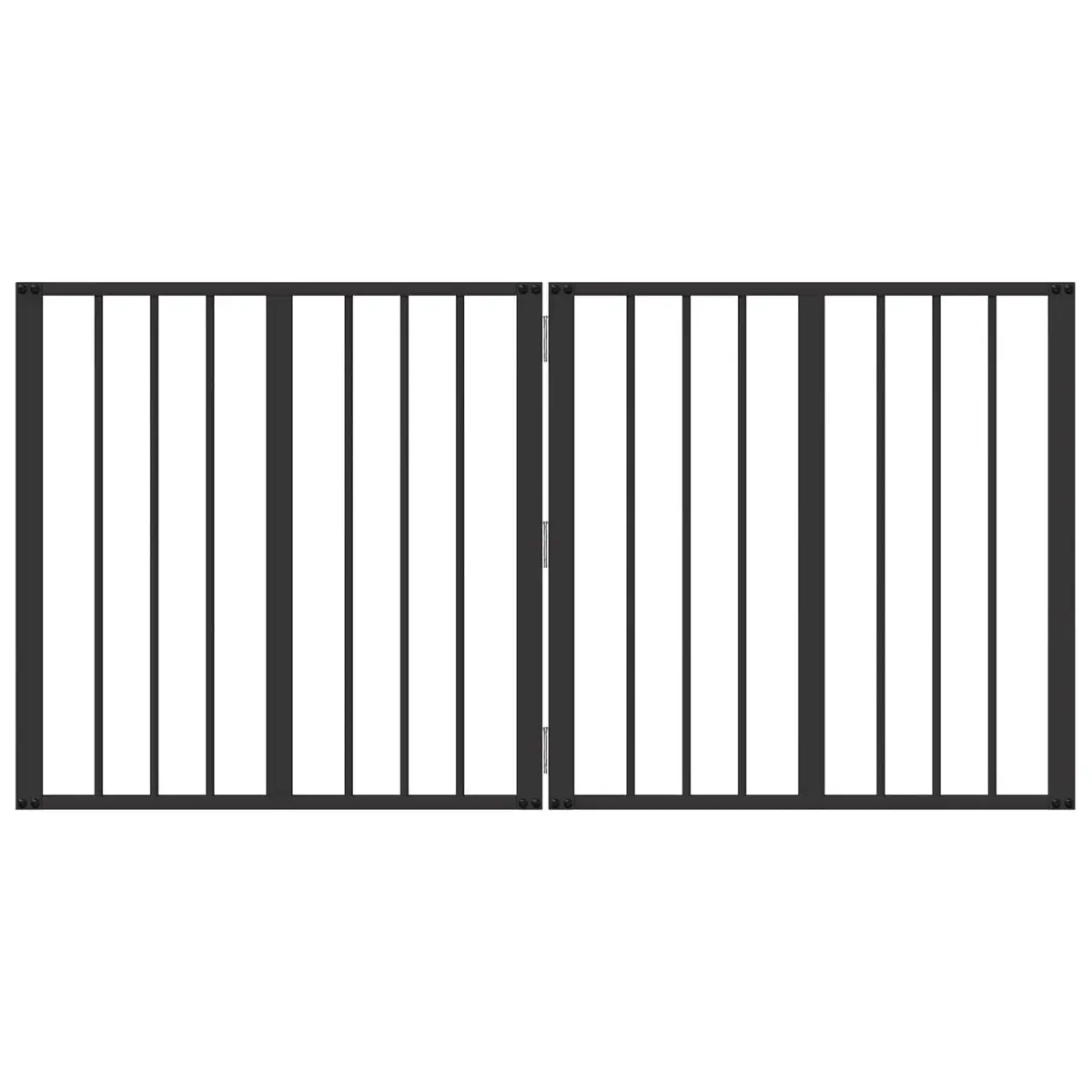 Dog Gate Galvanized Steel 60 x 60 cm Black 2 Piece Indoor Pet Enclosure Foldable Playpen Safety Fence