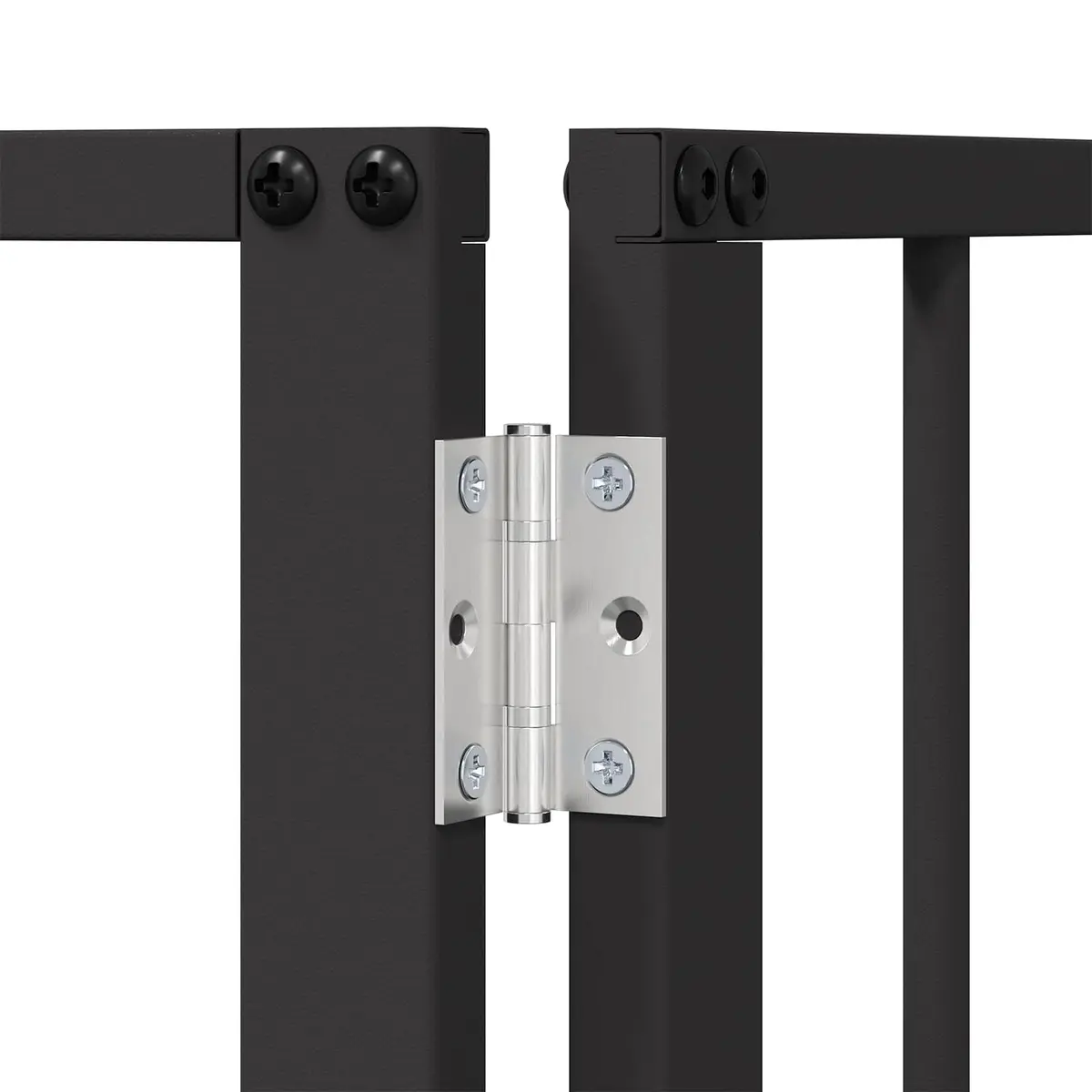 Dog Gate Galvanized Steel 60 x 60 cm Black 2 Piece Indoor Pet Enclosure Foldable Playpen Safety Fence