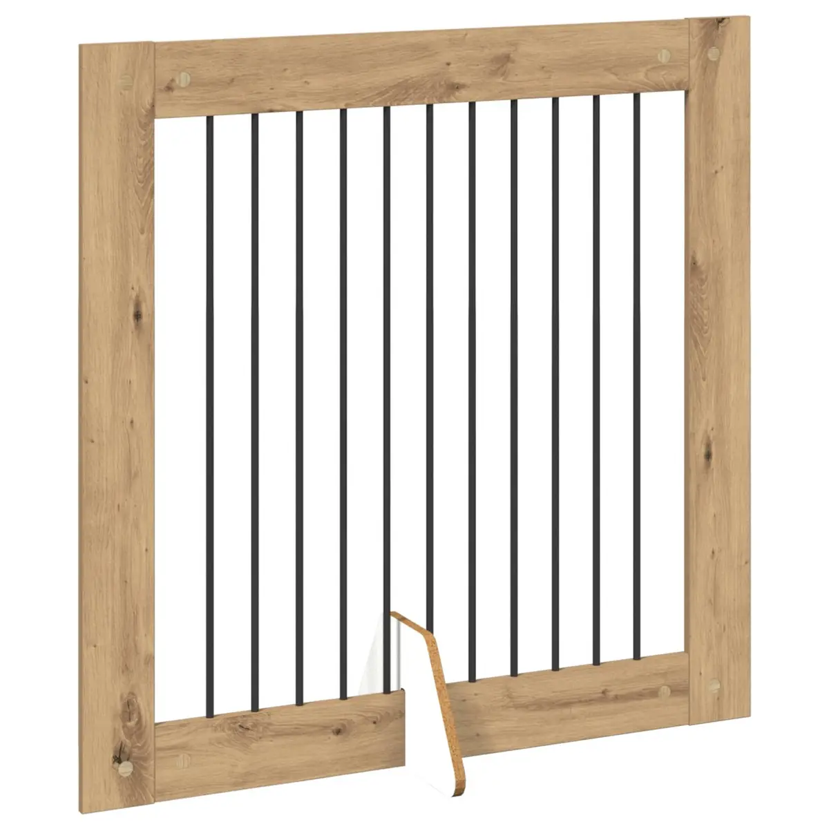 Foldable Dog Gate with 2 Stands in Brown