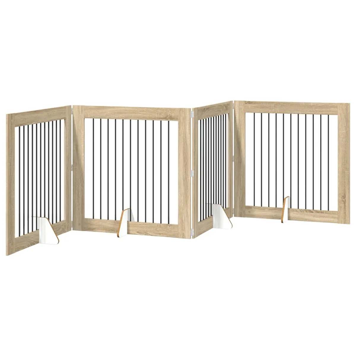 Foldable Dog Gate 401 cm Brown Indoor Safety Fence