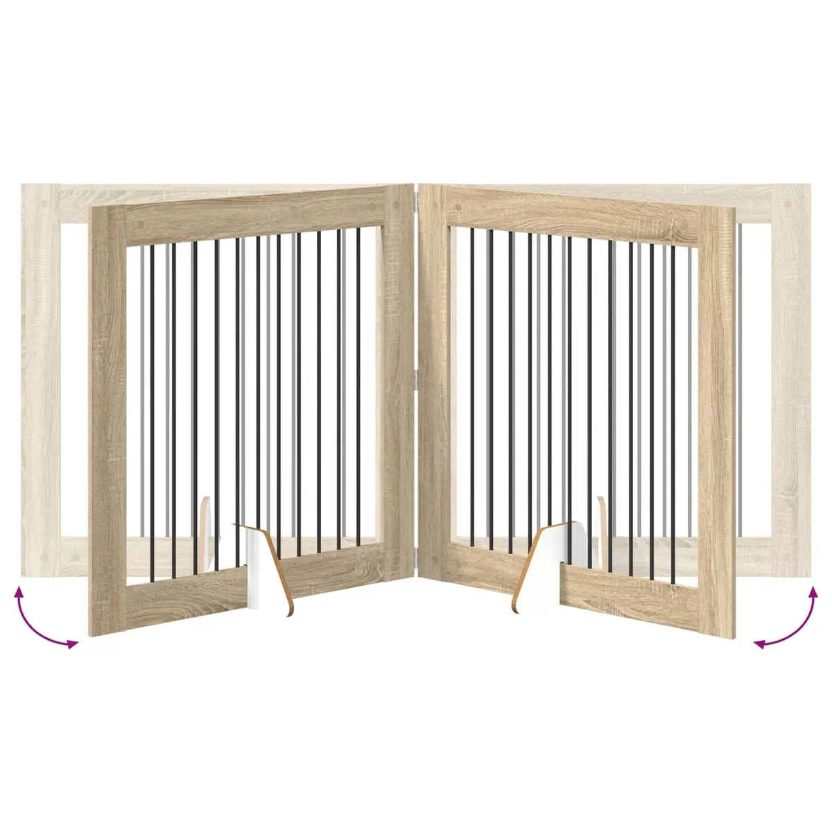 Foldable Dog Gate 401 cm Brown Indoor Safety Fence