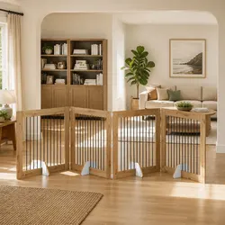 Durable Foldable Metal Dog Gate - 4 Panel Pet Fence