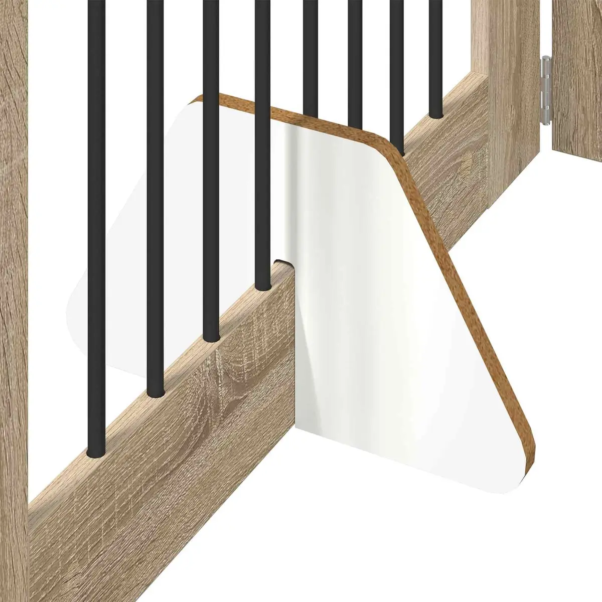 Foldable Dog Gate with Stands 4 pcs Brown Sonoma Oak Pet Fence Indoor