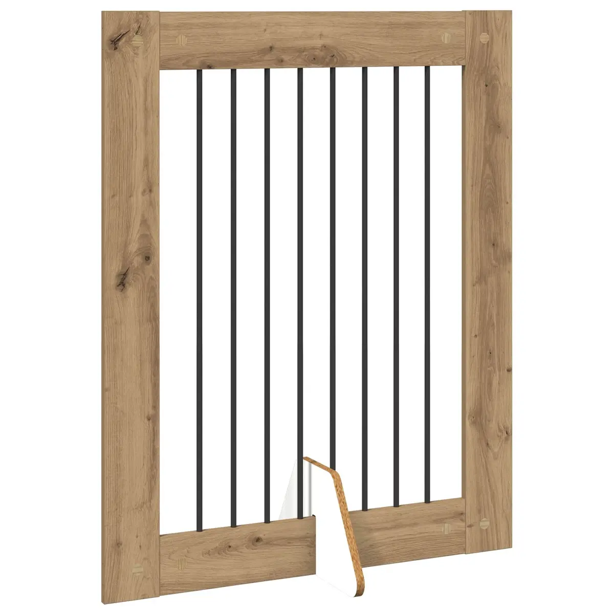 Foldable Dog Gate for Pets 4 Panels Brown Metal