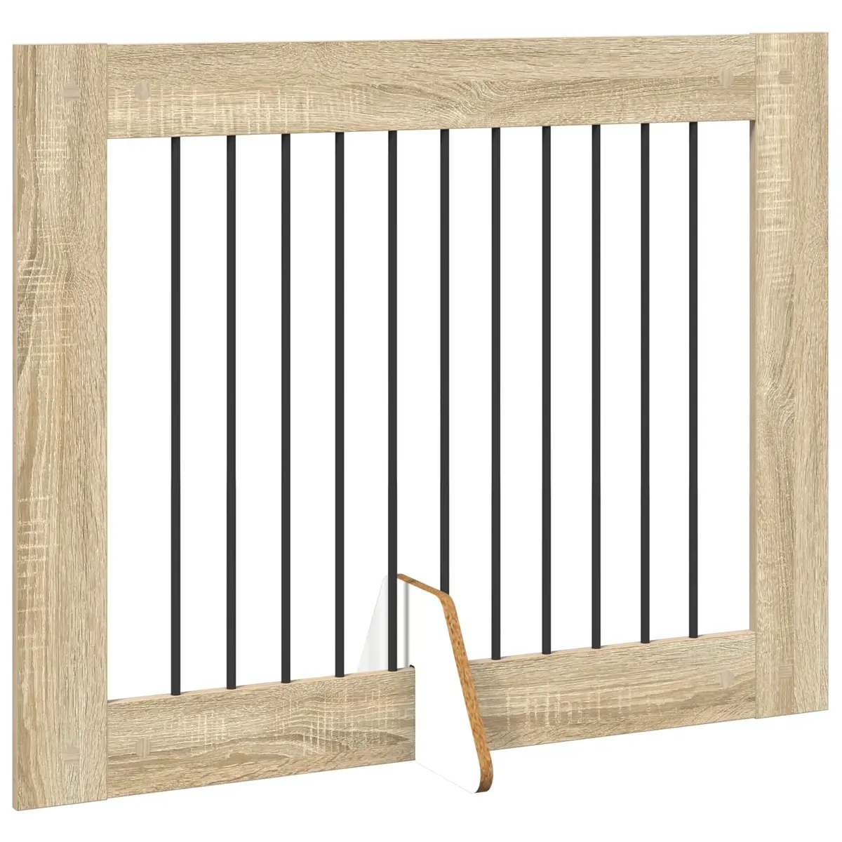 Foldable Dog Gate Pet Fence 2 Panels Brown