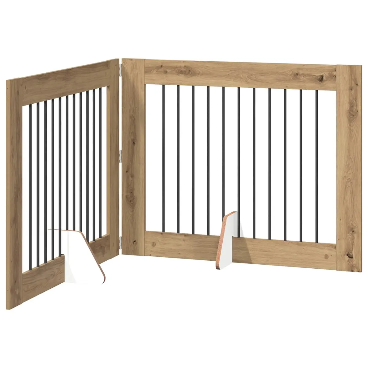 Foldable Dog Gate 2 pcs Brown 200.5 cm