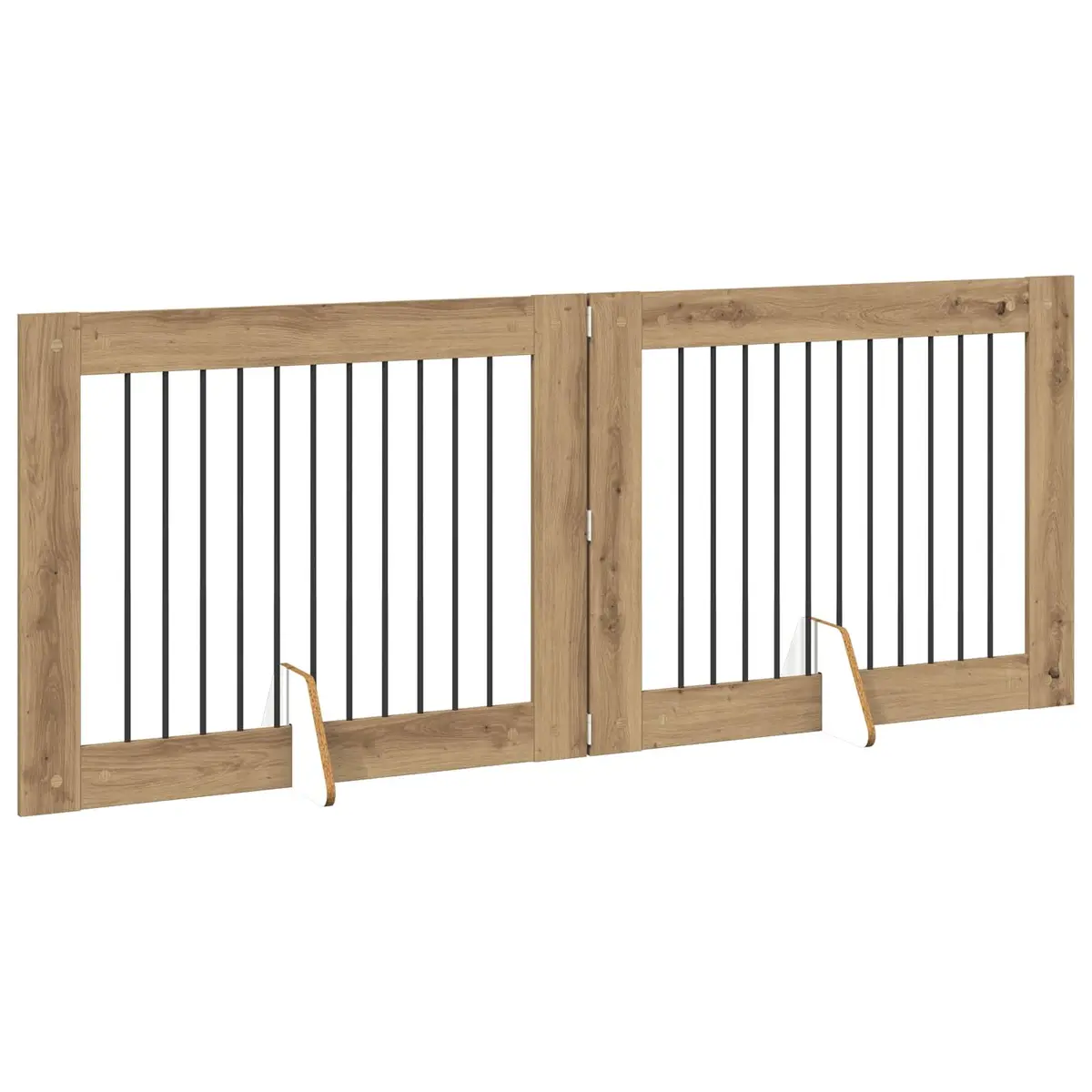 Foldable Dog Gate 2 pcs Brown 200.5 cm