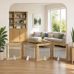 Durable 4-Panel Foldable Dog Gate for Indoor Use