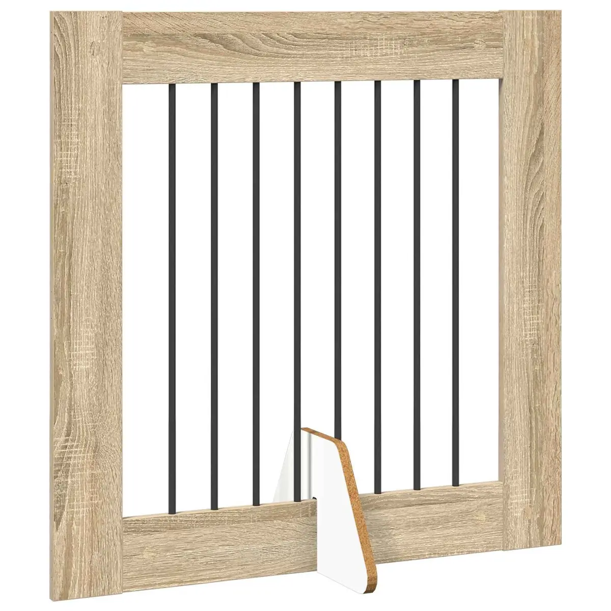Foldable Dog Gate 2-Piece Brown Pet Fence