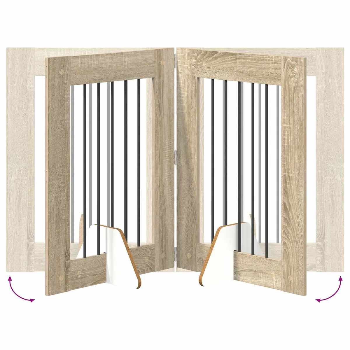 Foldable Dog Gate with Stands 120.5cm
