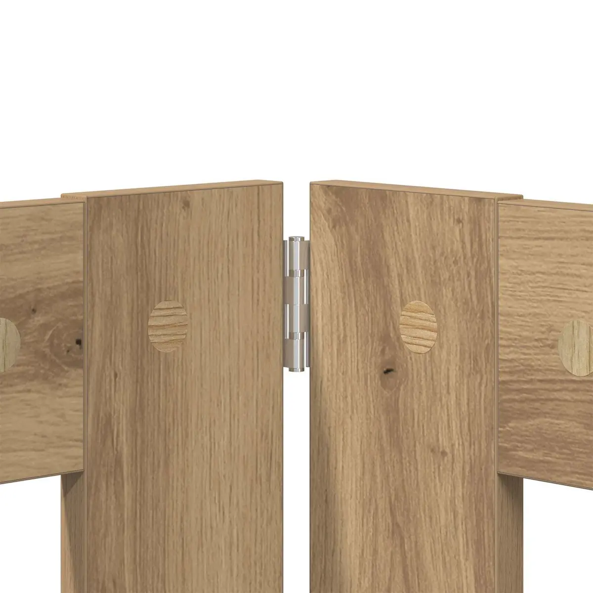 Foldable Dog Gate 4 pcs Brown Safety Barrier