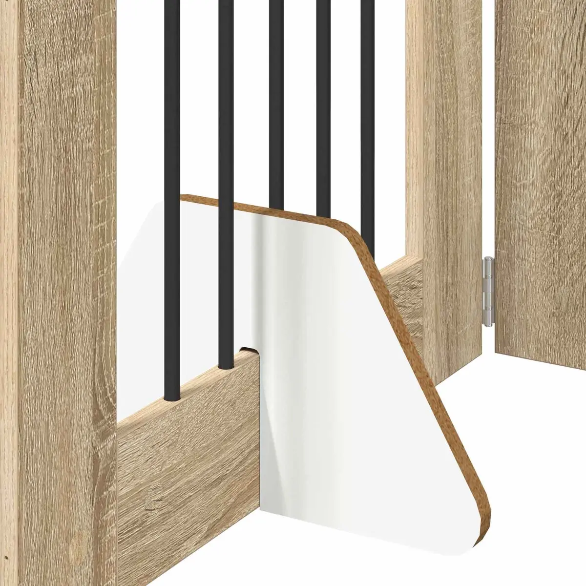 Foldable Dog Gate with Stands 6 Panels Indoor Pet Barrier Sonoma Oak 362cm