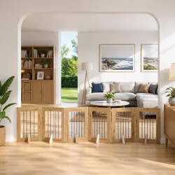 Sturdy Foldable Dog Gate with 6 Panels for Indoor Use