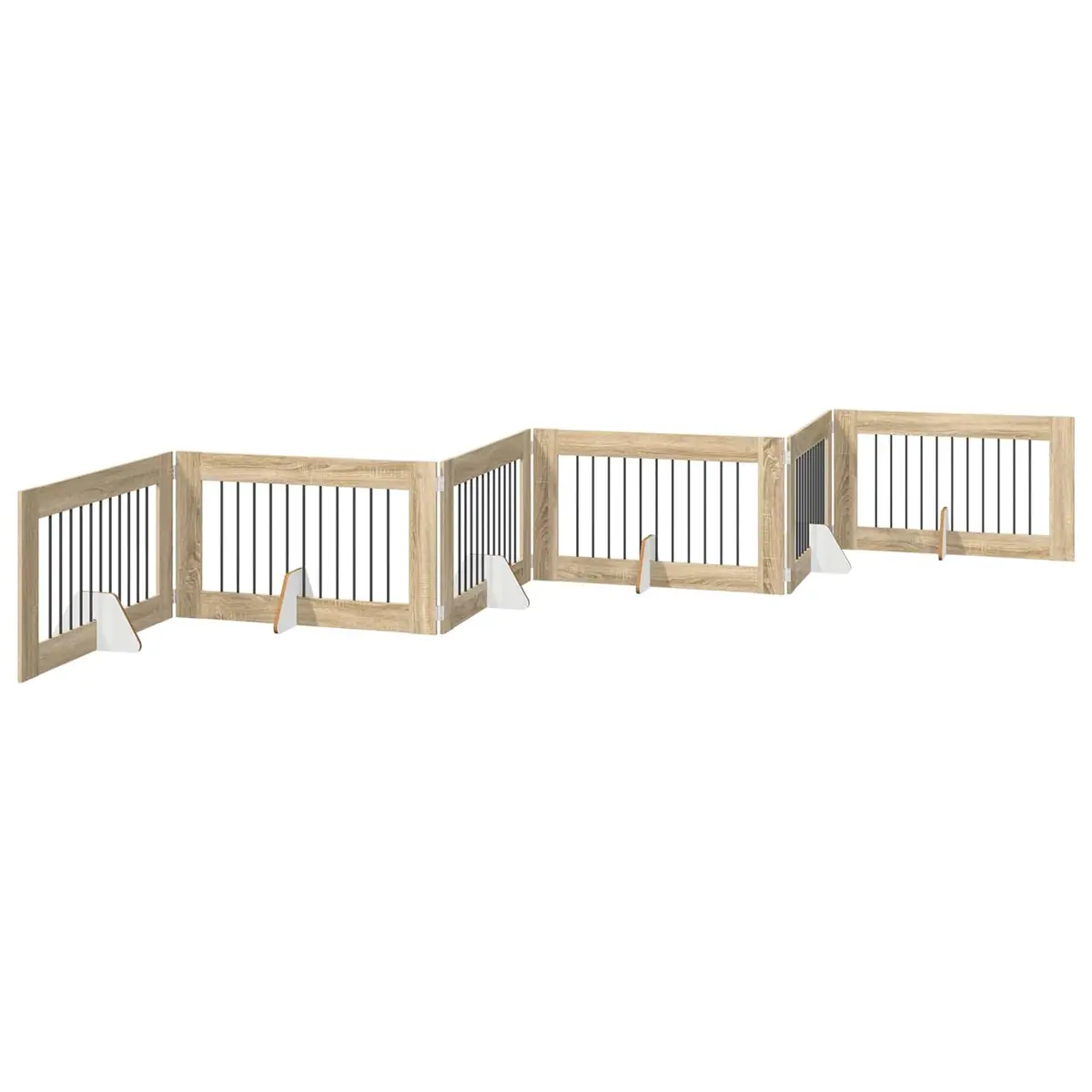 6-Panel Foldable Dog Gate in Brown