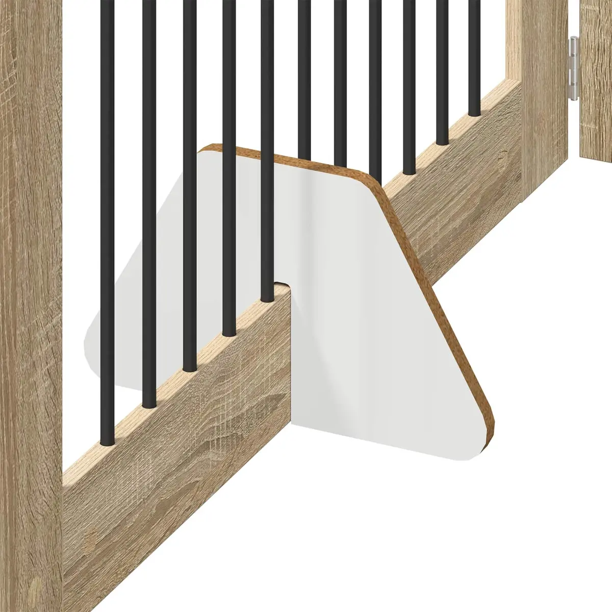 6-Panel Foldable Dog Gate in Brown