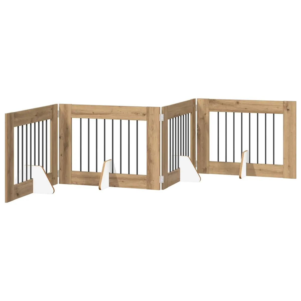 Foldable Dog Gate with Stands 321cm Indoor Pet Barrier Freestanding Puppy Fence