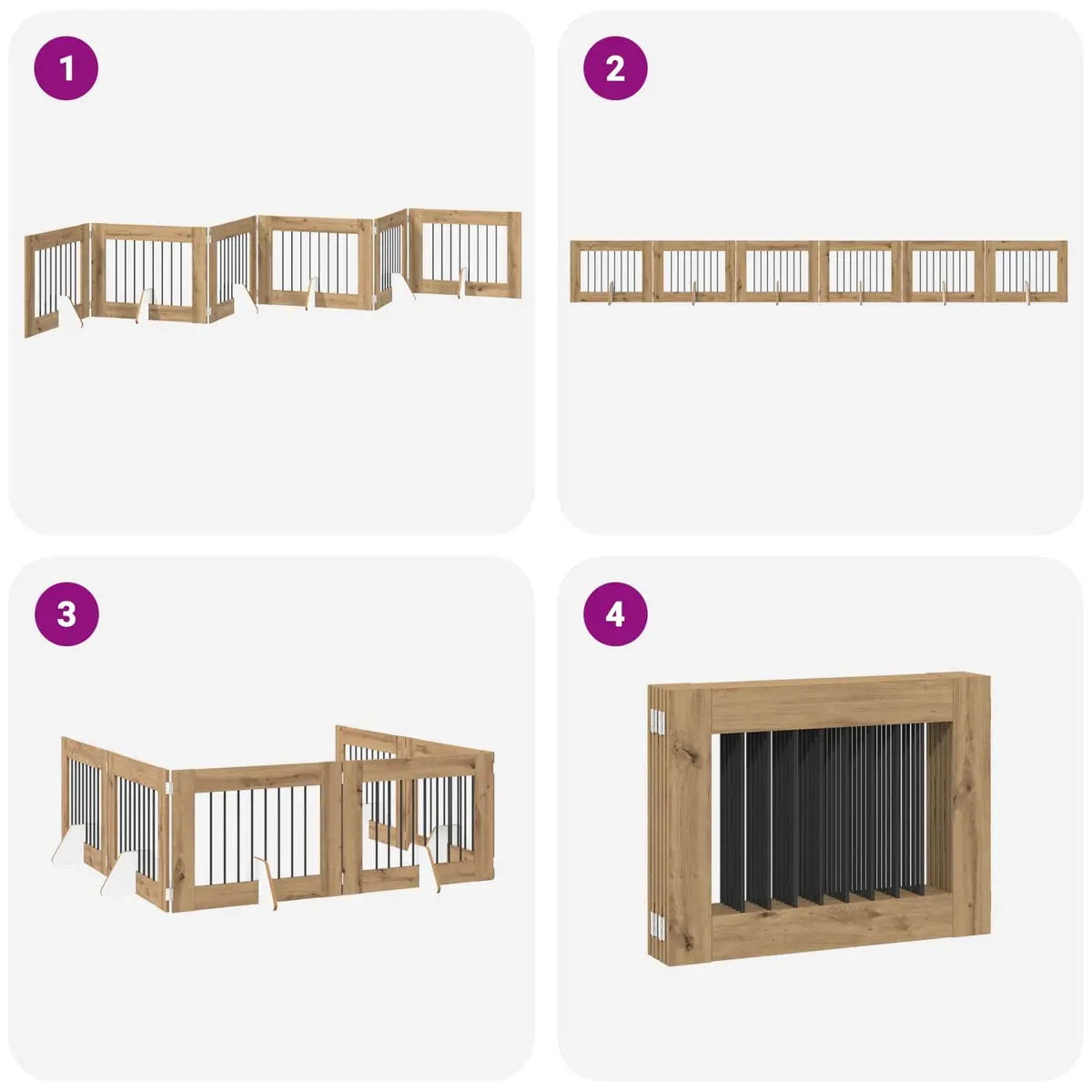 Foldable Metal Dog Gate for Indoor Safety